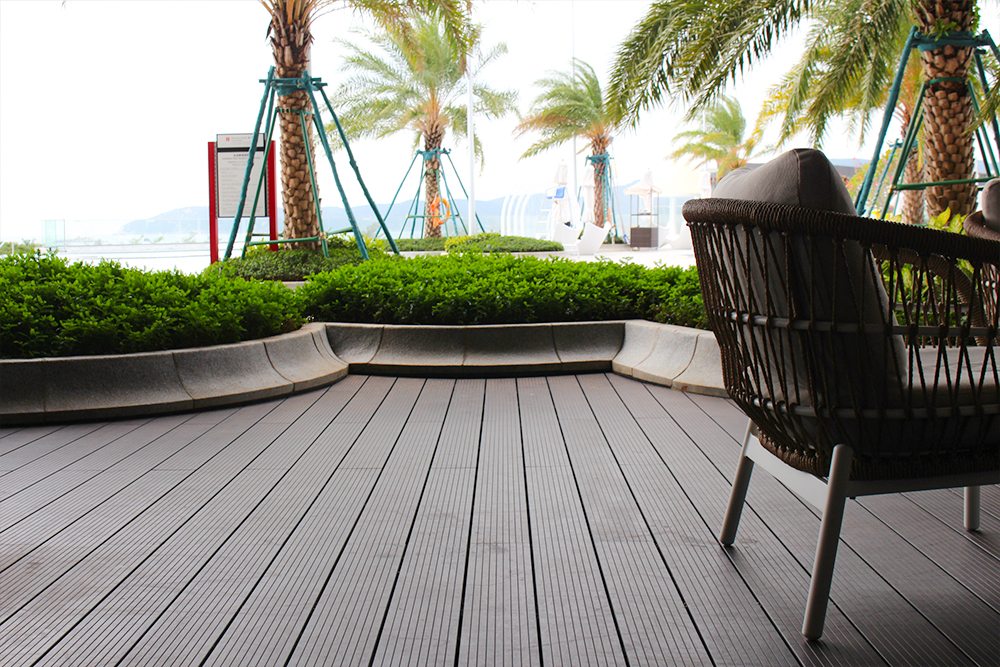 external wpc decking used for commercial plaza